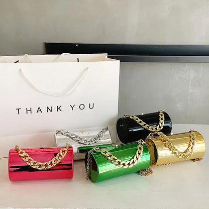 Fashion Mini Cylinder Clutch Bag for Women