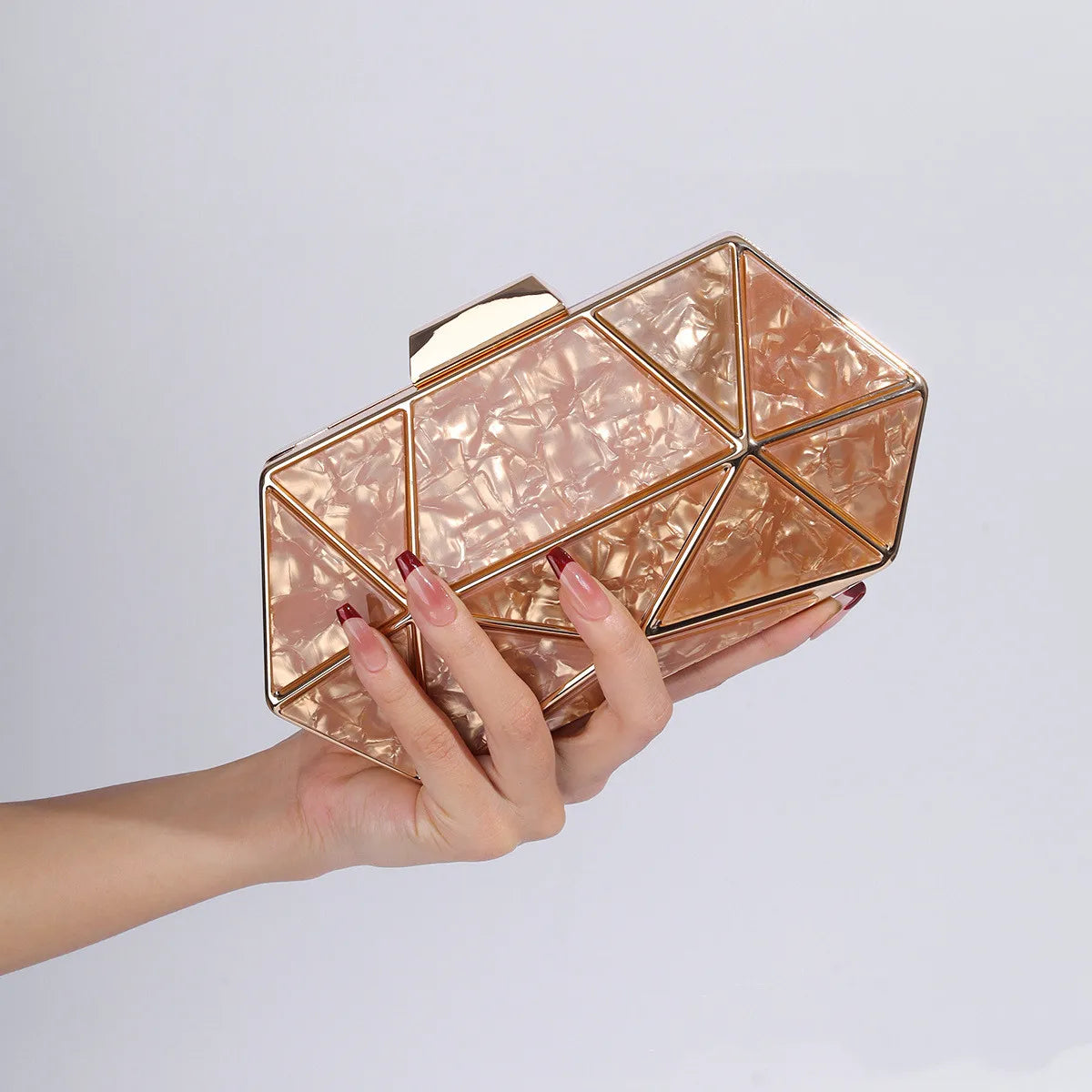 Luxury rectangular diamond-shaped handbag for women