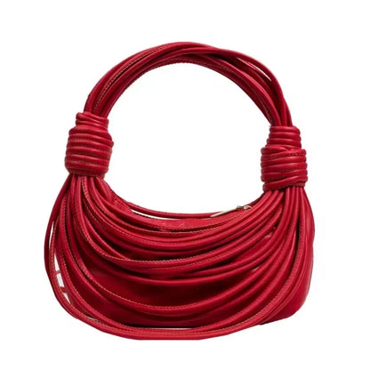 Chic-style hobo bag, handwoven with knotted rope