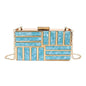 Party clutch box bag with spliced design