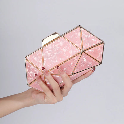 Luxury rectangular diamond-shaped handbag for women