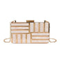 Party clutch box bag with spliced design