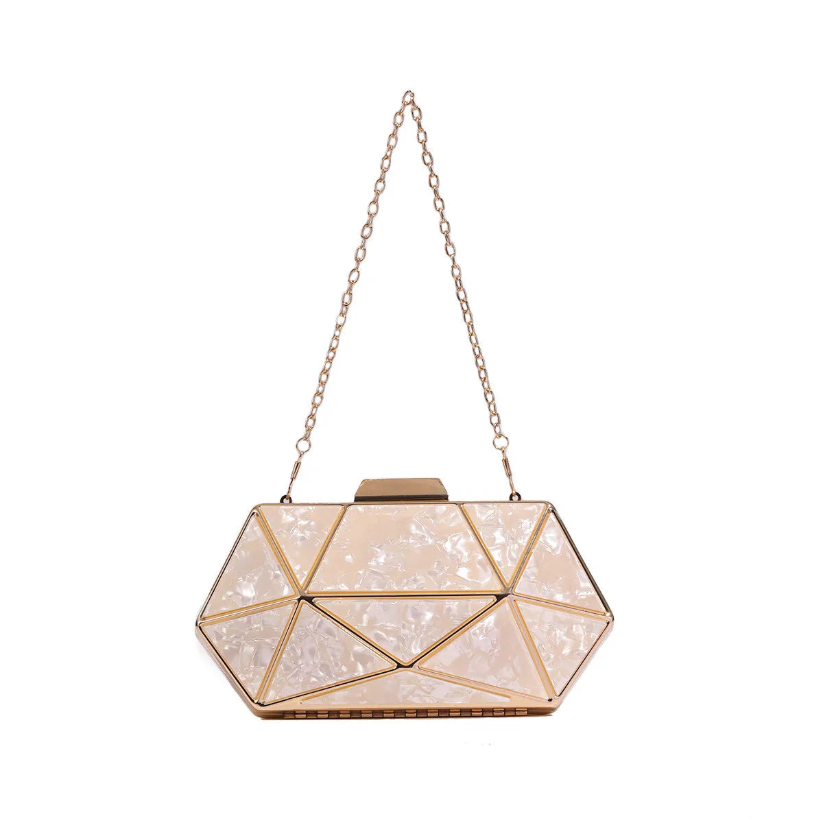 Luxury rectangular diamond-shaped handbag for women