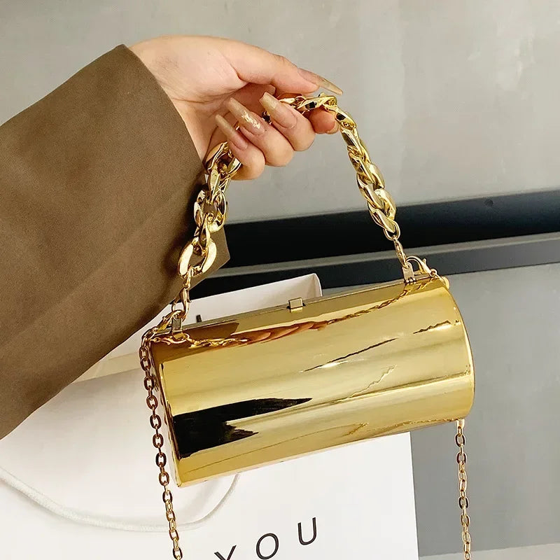 Fashion Mini Cylinder Clutch Bag for Women