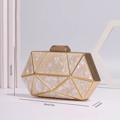 Luxury rectangular diamond-shaped handbag for women