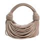 Chic-style hobo bag, handwoven with knotted rope