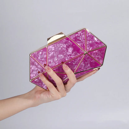 Luxury rectangular diamond-shaped handbag for women