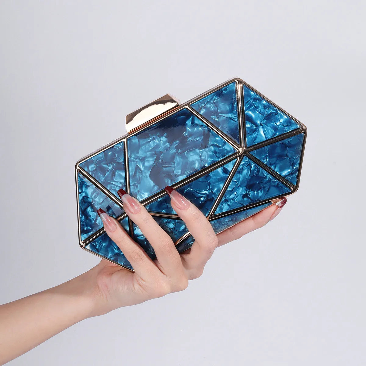 Luxury rectangular diamond-shaped handbag for women